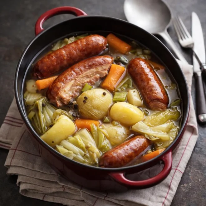 Recette potée de chou aux saucisses fumées