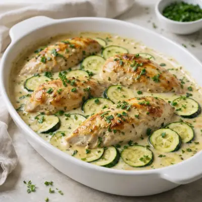 Poulet à la crème fraîche et courgettes (recette facile)