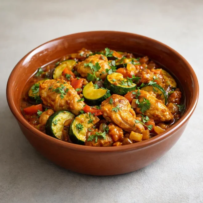 Poulet aux courgettes façon tajine : tendre & parfumé