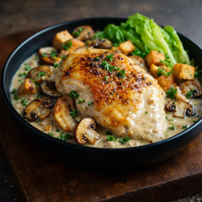 Poulet César fondant au four : sauce crémeuse
