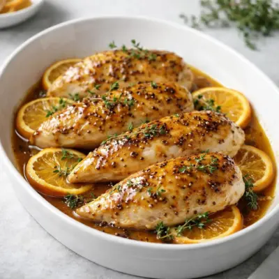 Recette poulet miel moutarde orange laqué