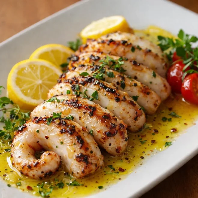 Poulpe grillé à la grecque, citron & herbes