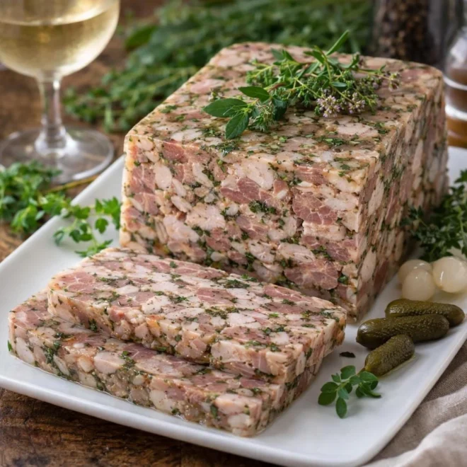 Pressé de jarret de porc aux herbes du jardin