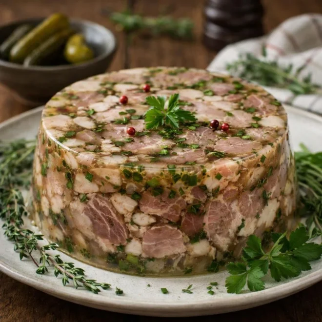 Pressé de jarret de porc aux herbes du jardin