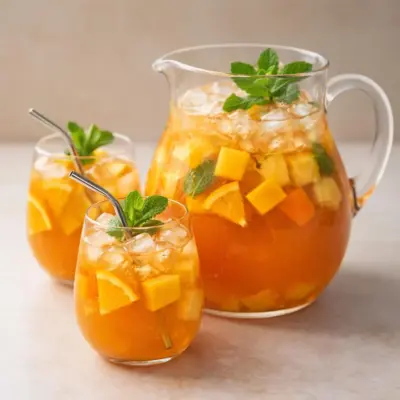 Recette punch tropical sans alcool (orange & fruits)