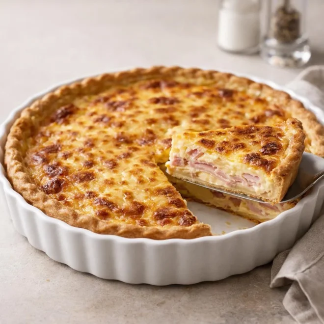Recette quiche lorraine classique au Comté et jambon