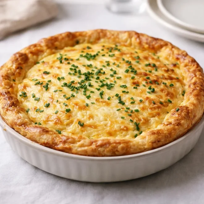 Recette quiche soufflée au fromage légère (aérienne)