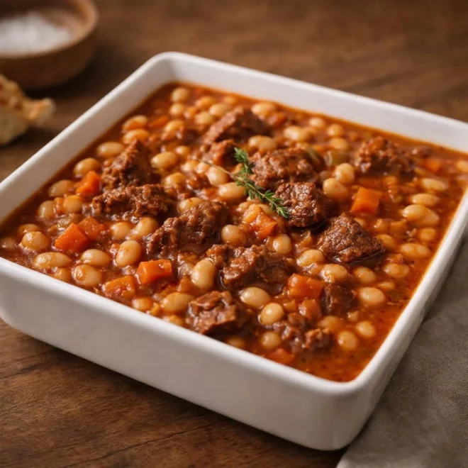 Recette ragoût de bœuf aux haricots blancs (mijoté)