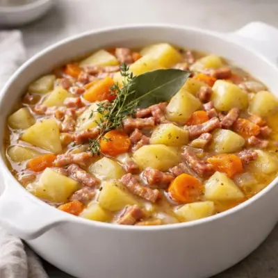 Ragoût de lardons et pommes de terre : mijoté au thym