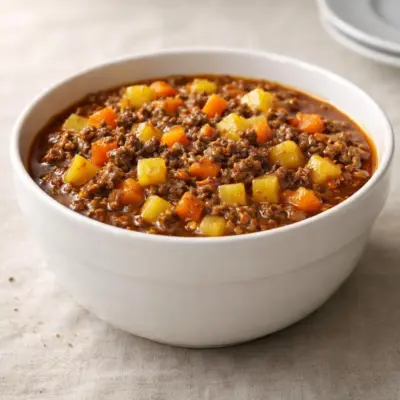 Recette ragoût du pauvre : bœuf haché, carottes et pommes de