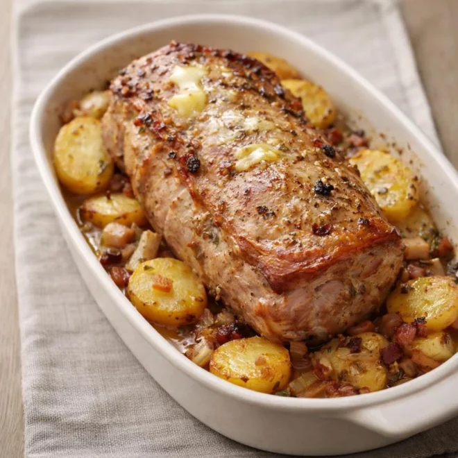 Recette rôti de veau aux pommes de terre façon paysanne