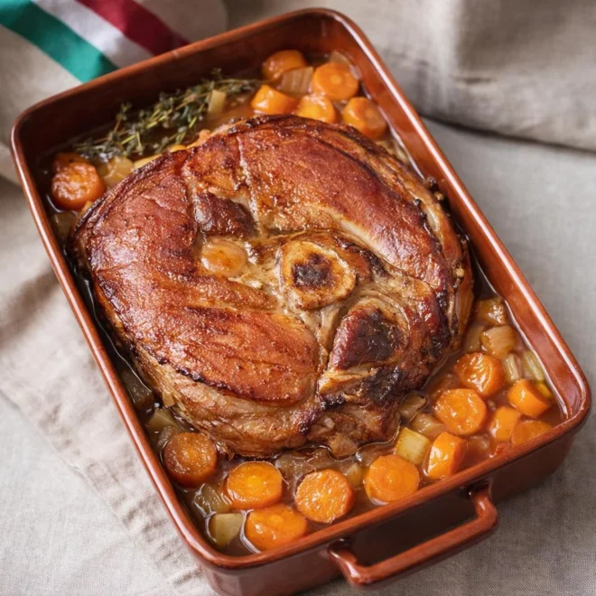 Rouelle de porc au vin blanc : mijotée tendre