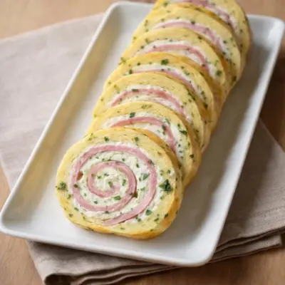 Roulé apéritif au jambon et fromage frais