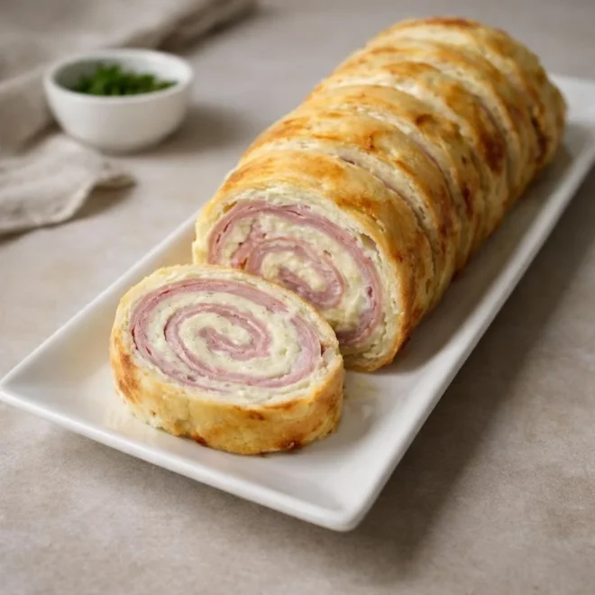 Roulé apéritif jambon fromage : moelleux en spirale