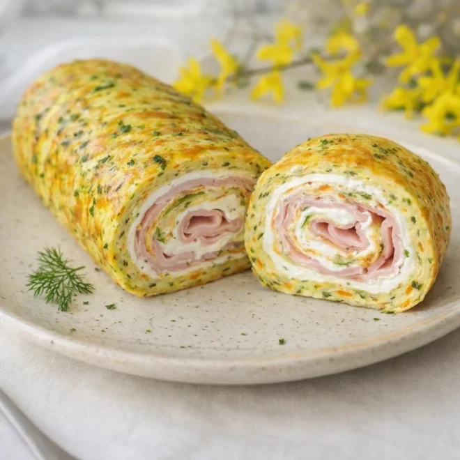 Roulé de légumes printanier au jambon blanc et aneth