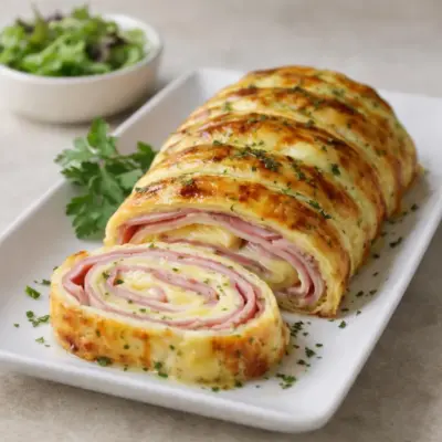 Recette roulé feuilleté jambon Comté aux herbes