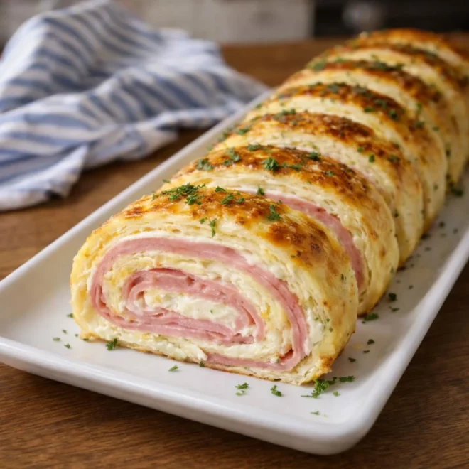 Roulé salé jambon fromage frais : moelleux & crémeux