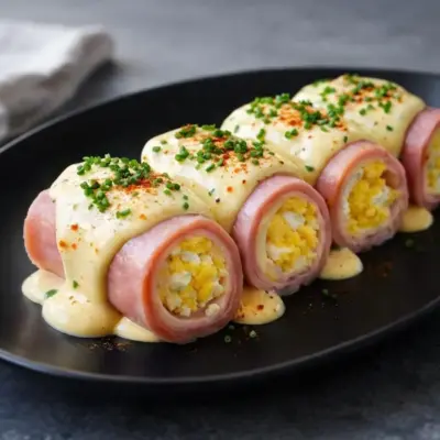 Rouleaux de jambon aux œufs mimosa : facile et chic
