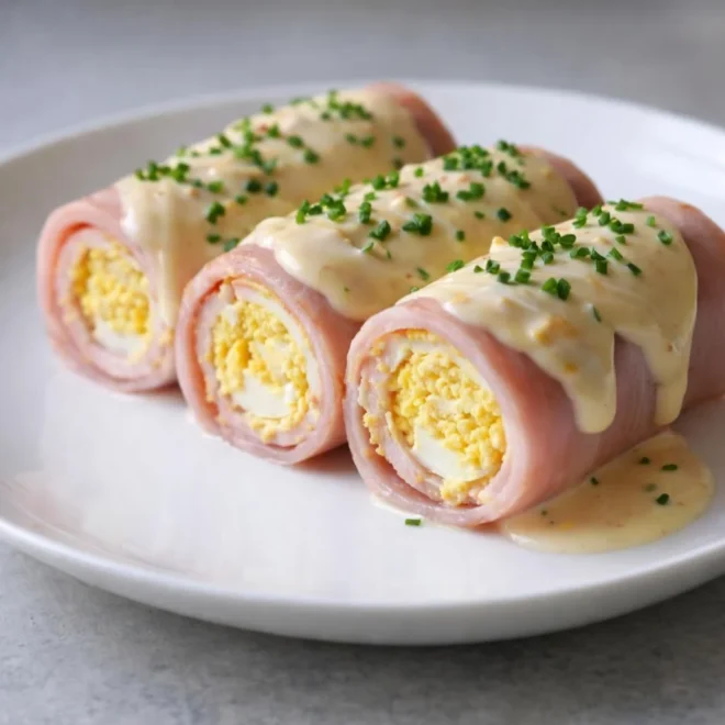 Rouleaux de jambon aux œufs mimosa : facile & frais