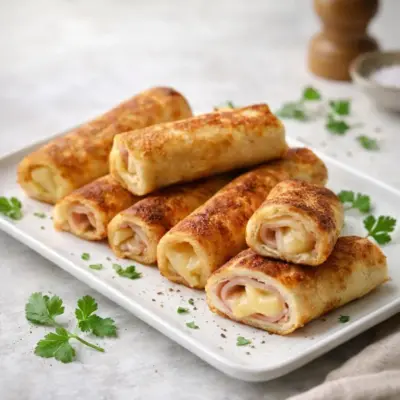 Roulés au jambon et fromage croustillants : la recette