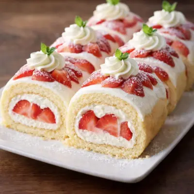 Roulés cheesecake à la fraise : shortcake en spirale