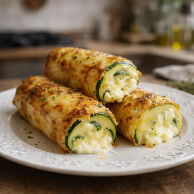 Roulés de courgettes au fromage coulant