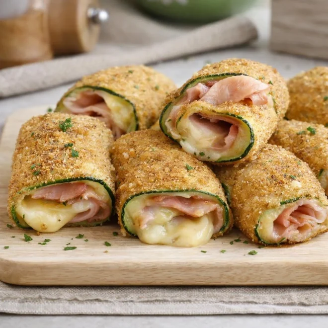 Roulés de courgettes au jambon Thermomix dorés