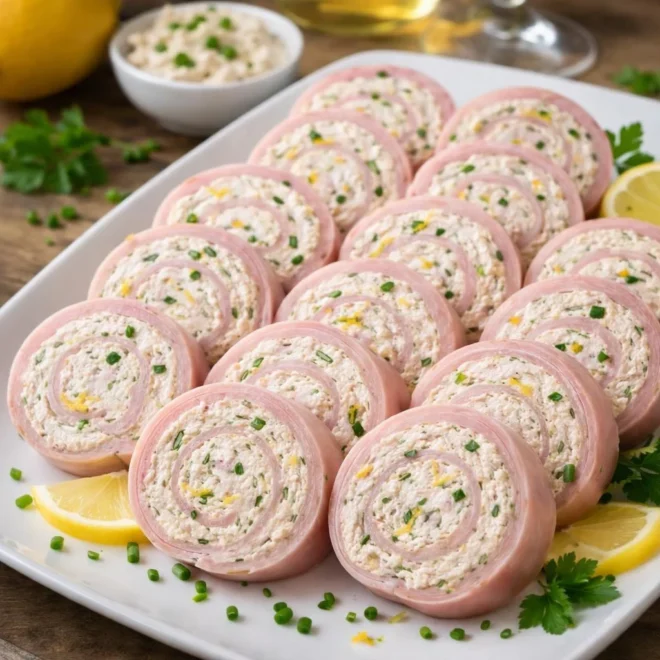 Roulés de jambon à la mousse de thon citronnée