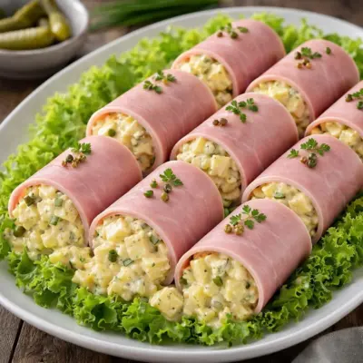Roulés de jambon à la salade de pommes de terre moutardée