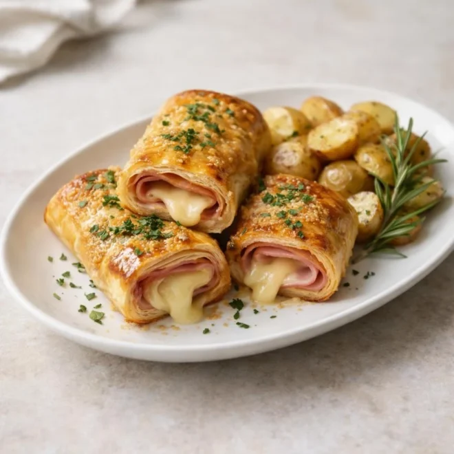 Recette roulés feuilletés cordon bleu jambon-fromage