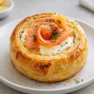 Roulés feuilletés au saumon fumé et fromage frais