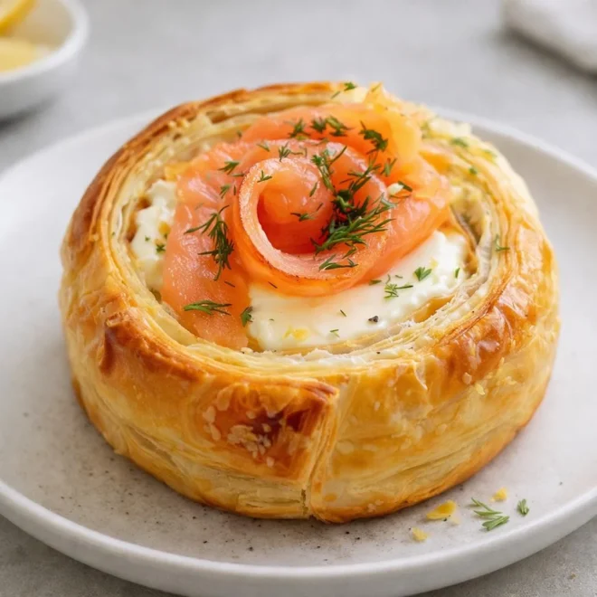 Roulés feuilletés au saumon fumé et fromage frais