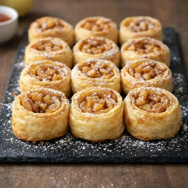 Roulés feuilletés aux pommes, prêts en 10 minutes
