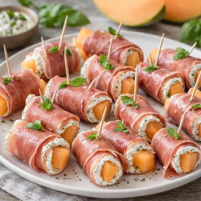 Roulés jambon melon au fromage frais : apéro 10 min