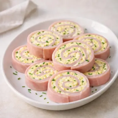 Roulés de jambon aux œufs mimosa : facile