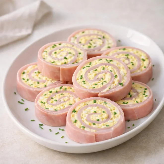 Roulés de jambon aux œufs mimosa : facile