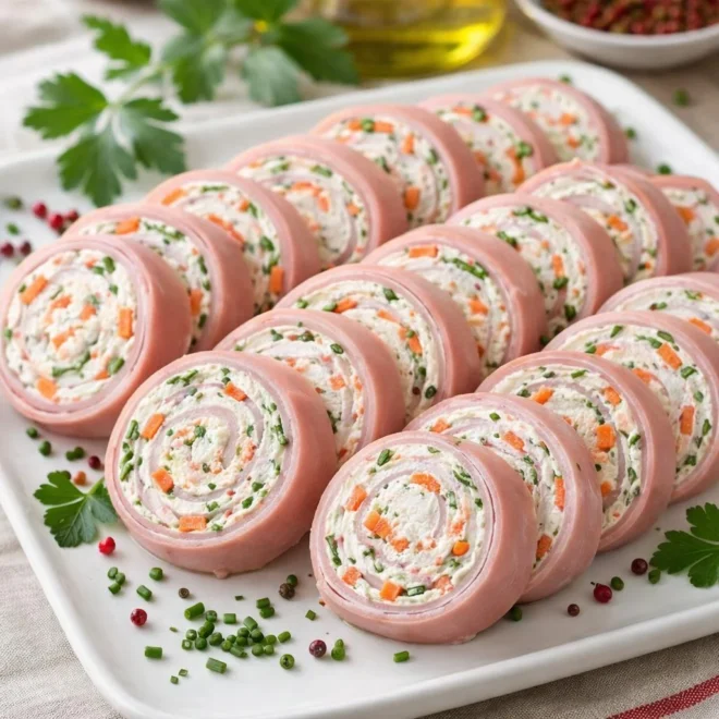Roulés de jambon au surimi et fromage frais