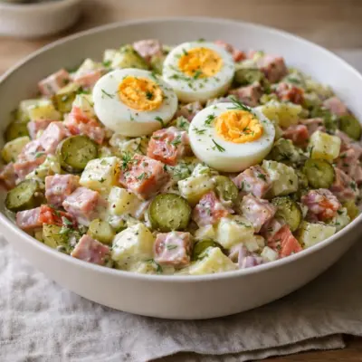 Recette salade piémontaise légère aux œufs durs