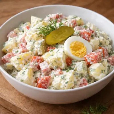 Salade piémontaise maison crémeuse aux pommes de terre