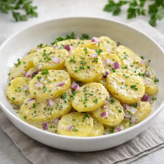 Recette salade de pommes de terre à la moutarde de Dijon