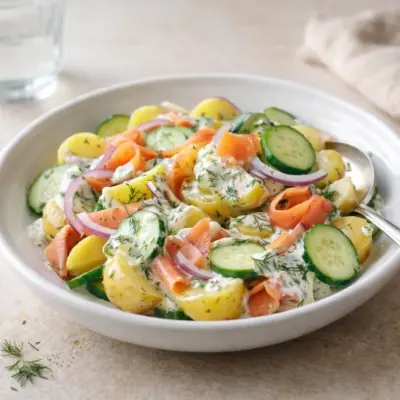 Salade de pommes de terre au saumon fumé : aneth