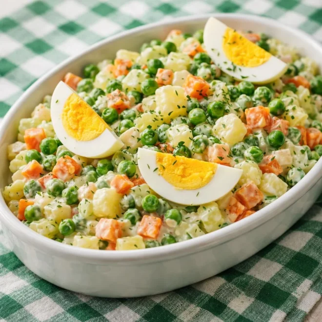 Salade russe d’été légère : crémeuse et fraîche