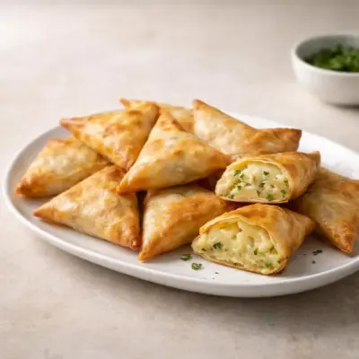 Recette samoussas pomme de terre fromage croustillants
