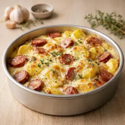 Recette gratin saucisses fumées pommes de terre au fromage