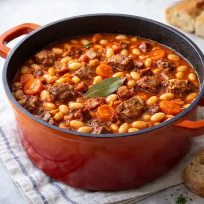 Sauté de veau haricots blancs chorizo carottes