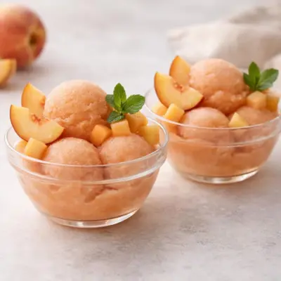 Recette sorbet pêche melon maison sans sorbetière