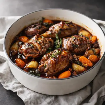 Souris d’agneau fondantes au vin rouge