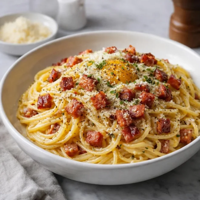 Recette carbonara sans crème : sauce crémeuse aux œufs