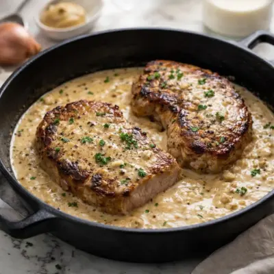 Steaks de porc à la moutarde et à la crème