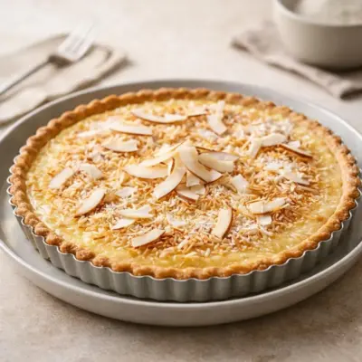 tarte à la noix de coco : fondant crémeux